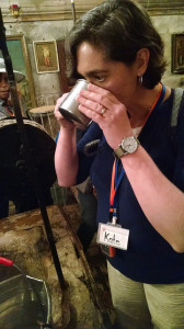 Drinking water from Jacob's Well, where Jesus met the Samaritan Woman