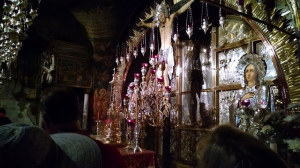 The Chapel of Calvary, where Jesus was crucified, inside the Church of the Holy Sepulchre