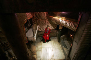 The cave of the Nativity, underneath the church.