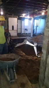 A big hole where the elevator is going to go.