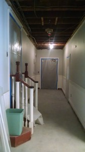 Upstairs, things have been sealed up to keep dust out of the church.
