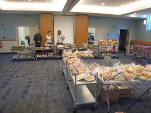 ...using all the carts Redeemer volunteers had assembled earlier in the week.